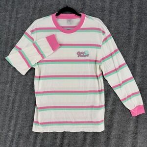 Odd Future OFWGKTA striped long sleeve shirt pink mint embroidered logo Medium